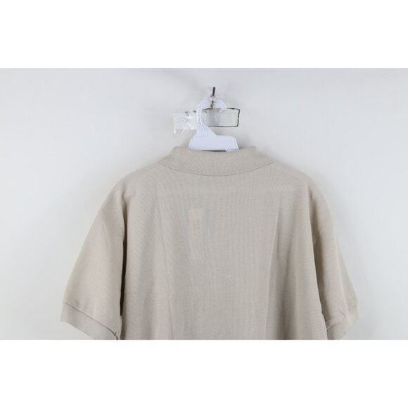 Deadstock Vintage 90s Streetwear Womens Size Large Blank Golf Polo Shirt Beige - Picture 10 of 11